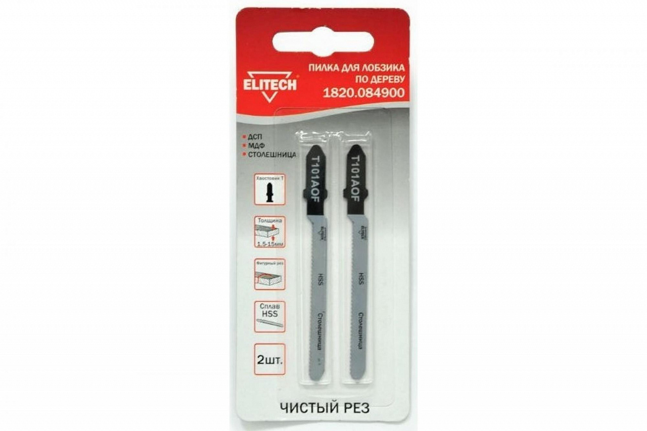 

Пилка для лобзика T101AOF Elitech, 1820.084900, по дереву
