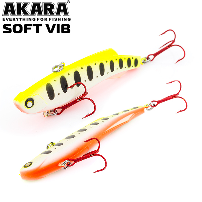 

Воблер Akara раттлин Soft Vib 45 мм 5 гр 1/6 oz 1,8 in A142, Разноцветный, Soft Vib