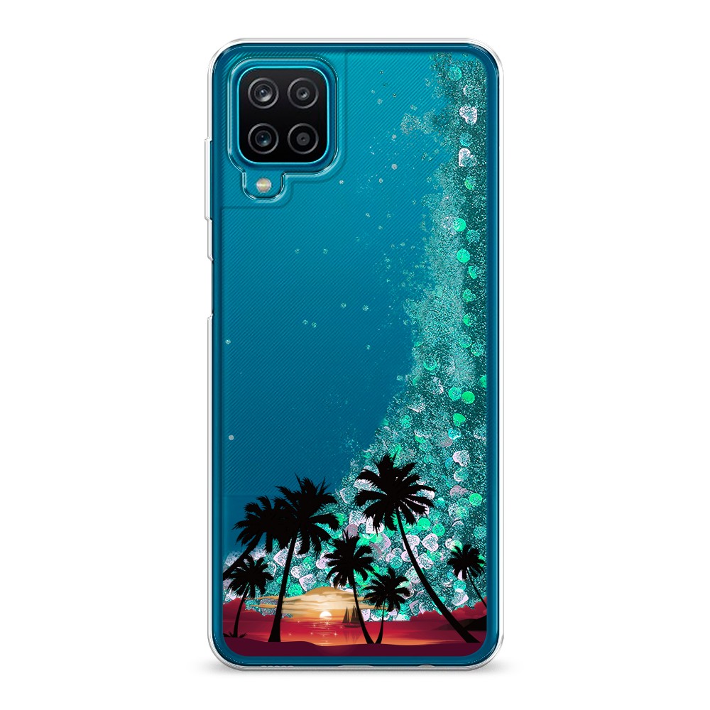 

Жидкий чехол с блестками "Закат и пальмы" на Samsung Galaxy A12, 2101695-1