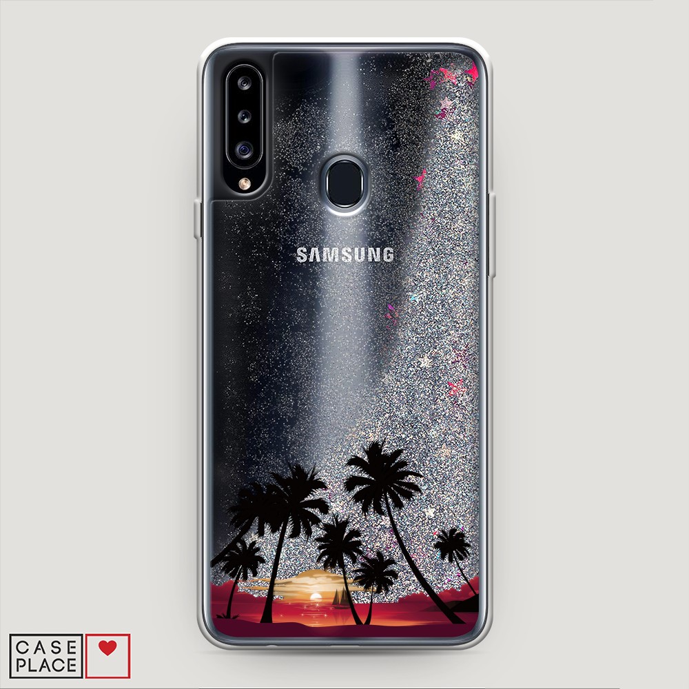 

Чехол Awog на Samsung Galaxy A20s / Самсунг A20s "Закат и пальмы", 2100891-1