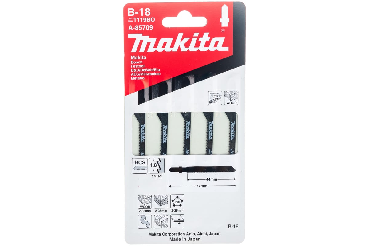 

Пилки для электролобзика B-13 Makita, B-07705, 100 шт., T111S, B-07705