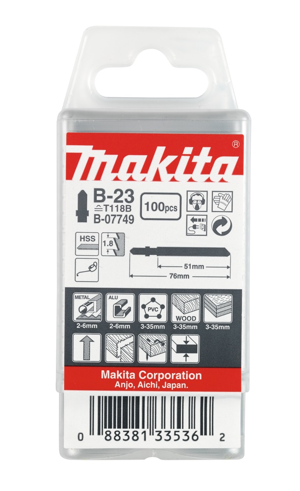 

Пилки для электролобзика B-23 Makita, B-07749, 100 шт., T118B, B-07749