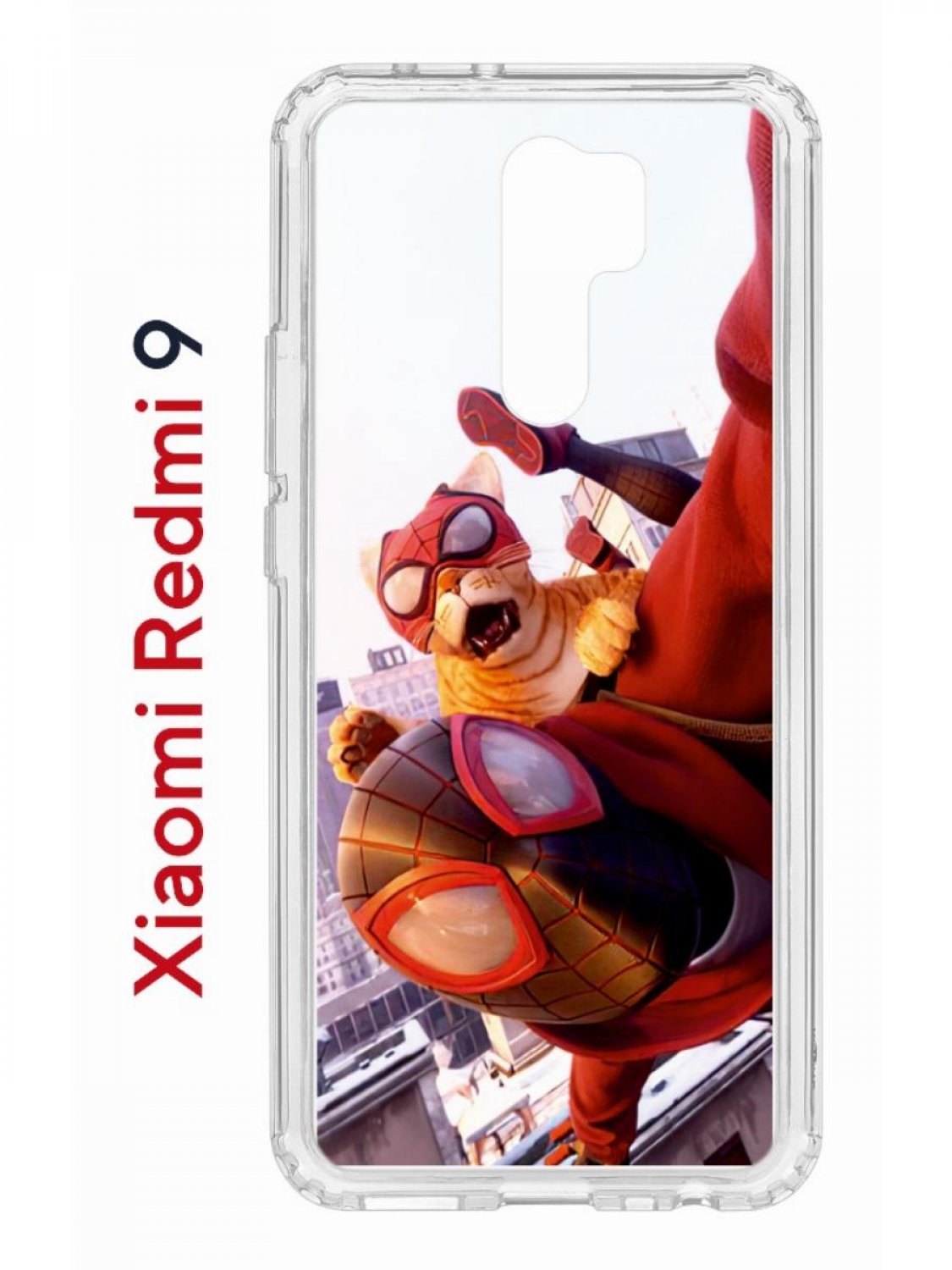 Чехол на Redmi 9 Kruche Print Человек паук,противоударный бампер,с защитой камеры