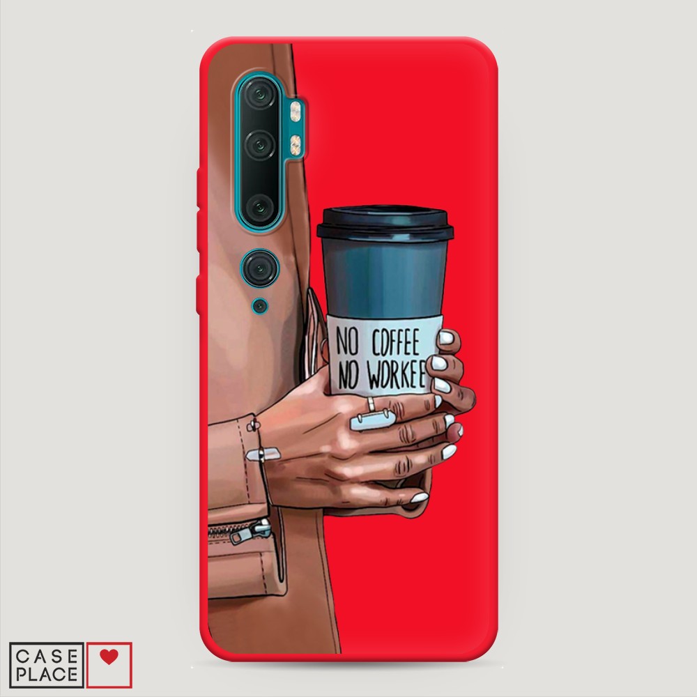 фото Матовый силиконовый чехол "no coffee" на xiaomi mi note 10 awog