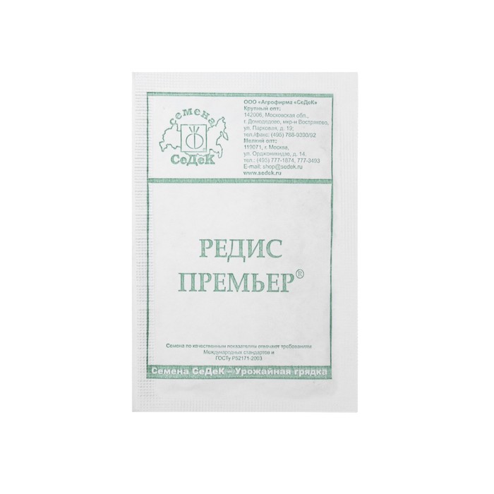 

Семена редис Премьер®, б/п, 3 г (12 шт)