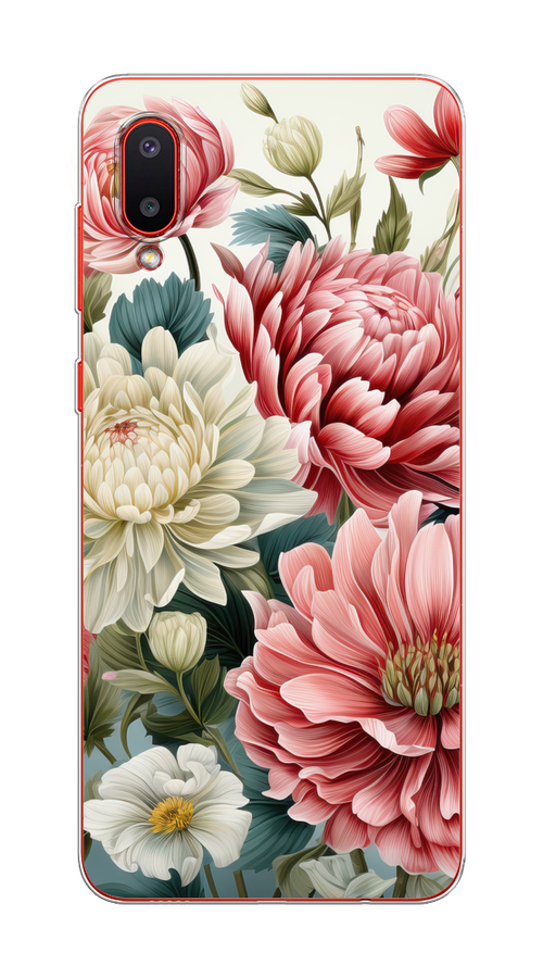 

Чехол на Samsung Galaxy A02 "Садовые цветы рисунок", Розовый;зеленый;белый, 2102550-1