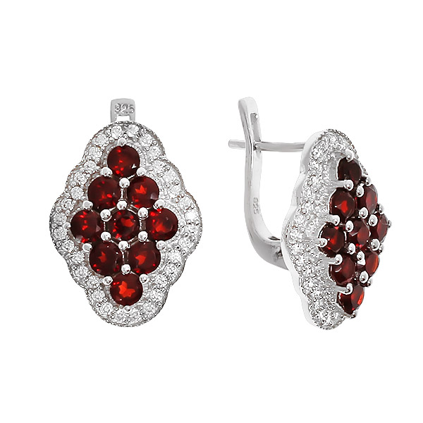 

Серьги из серебра Balex Jewellery 2410931229, гранат/фианит, 2410931229