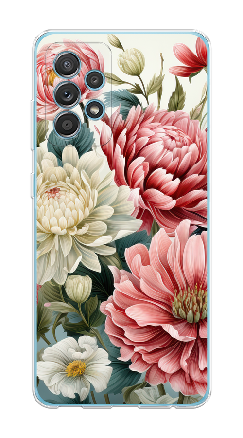 

Чехол на Samsung Galaxy A52/A52s "Садовые цветы рисунок", Розовый;зеленый;белый, 2106550-1