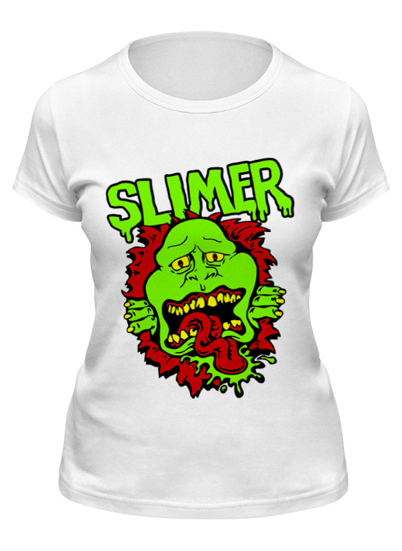 

Футболка женская Printio Лизун (slimer) белая L, Белый, Лизун (slimer)