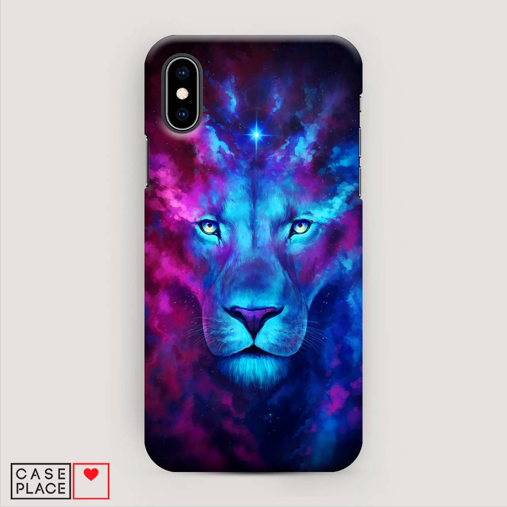 

Пластиковый чехол "Космический лев" на Apple iPhone XS (10S), 11820-1