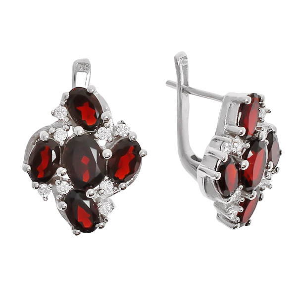 

Серьги из серебра Balex Jewellery 2410931252, гранат/фианит, 2410931252