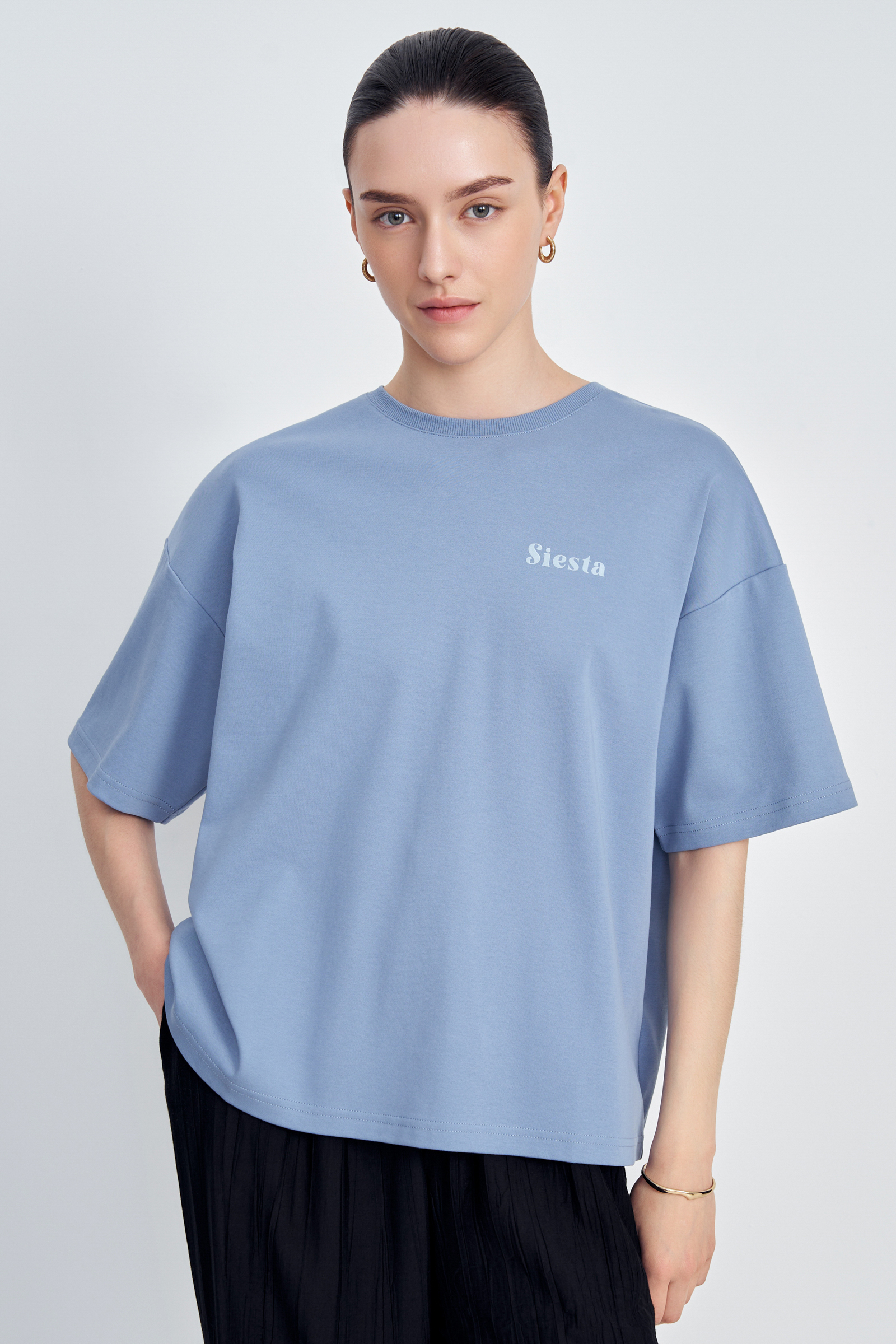 

Футболка женская Finn Flare FSE110198 голубая 2XL, Голубой, FSE110198