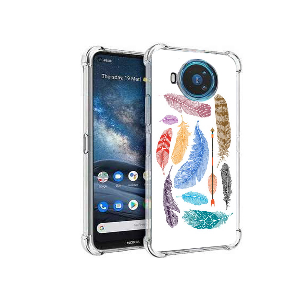 

Чехол MyPads Tocco для Nokia X100 разноцветные перья (PT227057.109.572), Прозрачный, Tocco