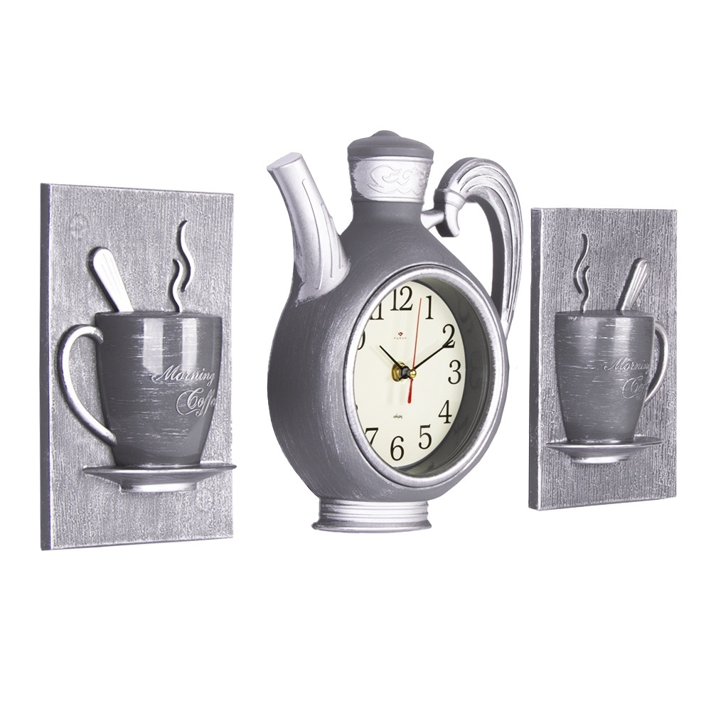 фото Рубин чайник 26,5х24см, 2 чашки, корпус серый с серебром "классика"
