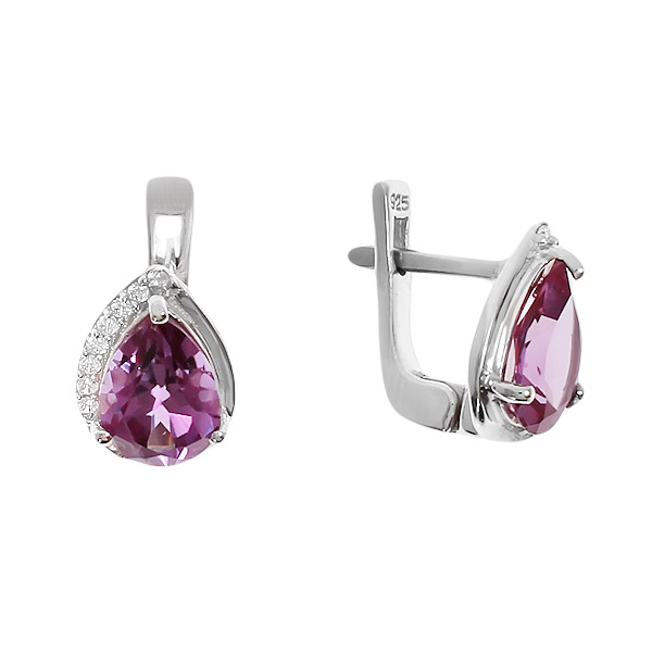 

Серьги женские из серебра Balex Jewellery 2410931337, александрит/фианит