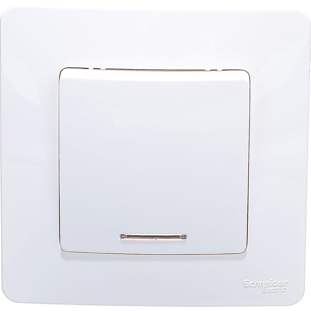 

1-клавишный переключатель с подсветкой Schneider Electric BLANCA, С/У, 10А, 250B, молочный, Белый
