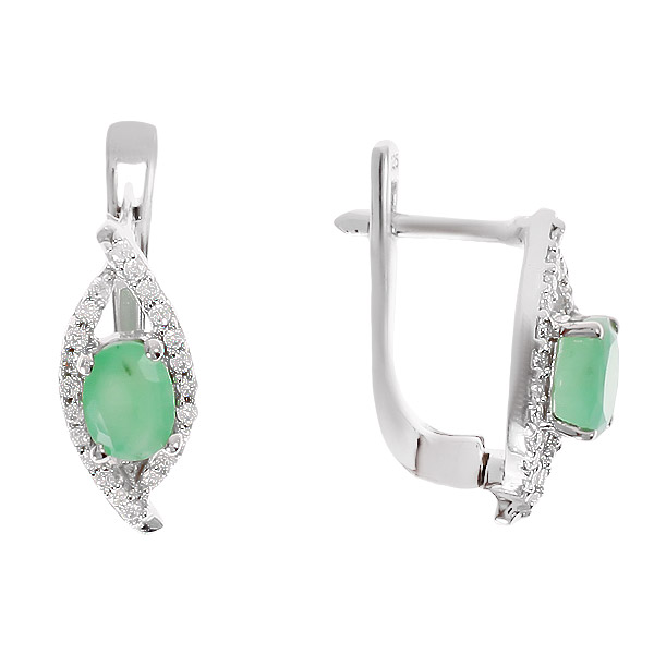 

Серьги женские из серебра Balex Jewellery 2410931366, изумруд/фианит