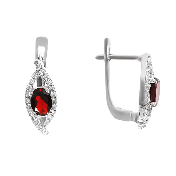 

Серьги женские из серебра Balex Jewellery 2410931384, гранат/фианит
