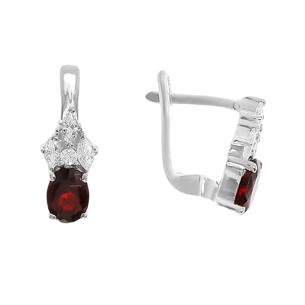

Серьги женские из серебра Balex Jewellery 2410931385, гранат/фианит