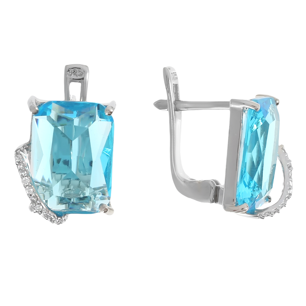 

Серьги женские из серебра Balex Jewellery 2410931421, топаз/фианит