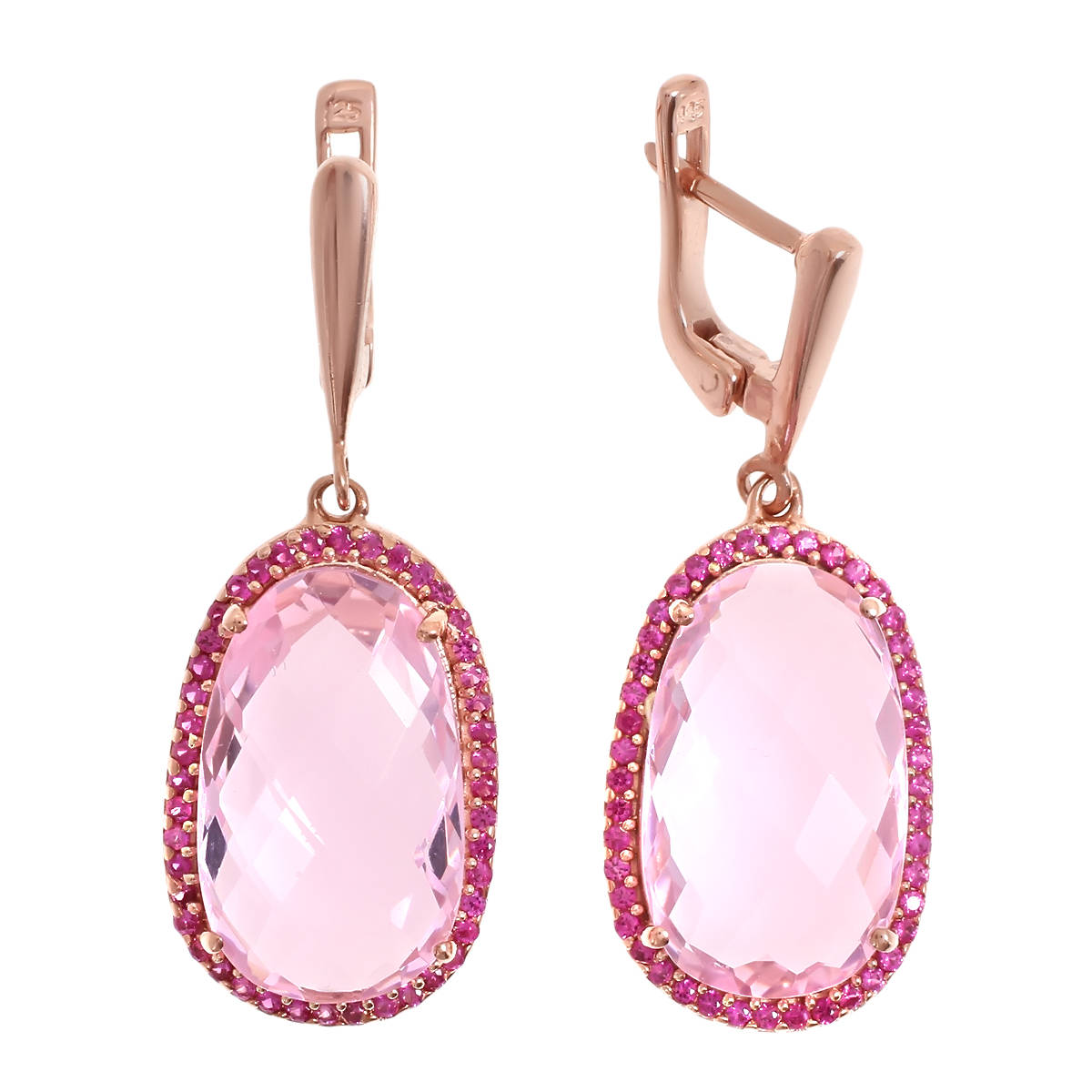 

Серьги женские из серебра Balex Jewellery 2410931433, морганит/фианит
