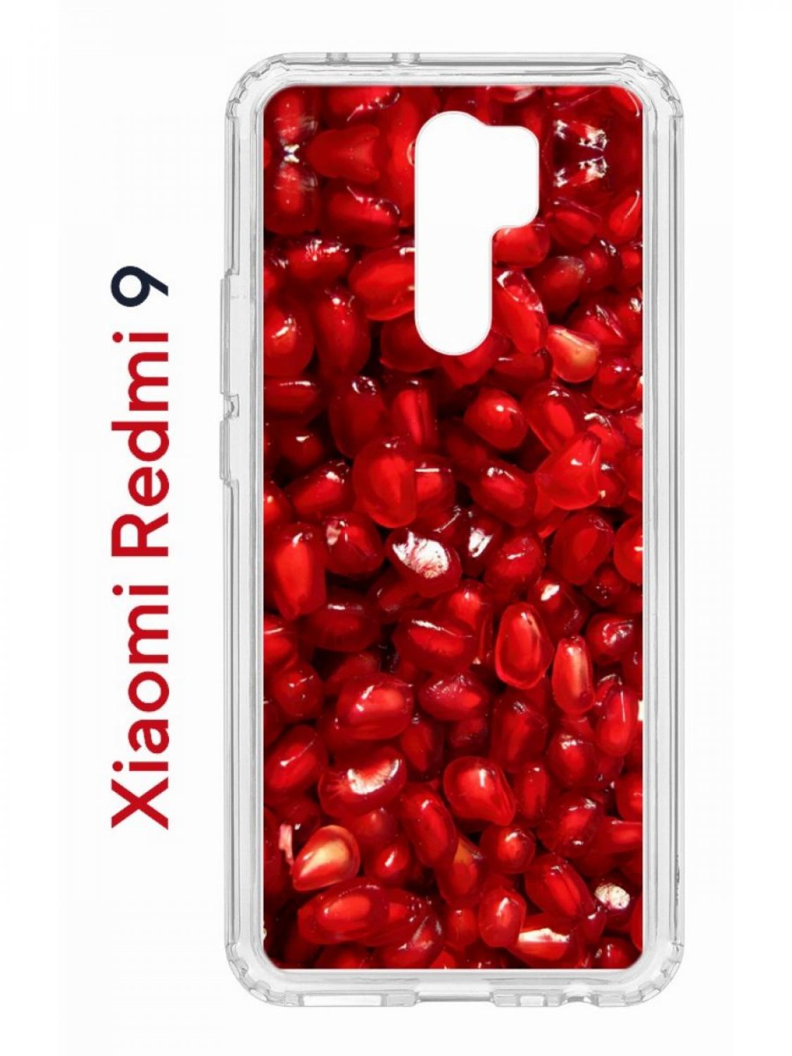 Чехол на Redmi 9 с принтом Kruche Print Гранат,противоударный бампер,с защитой камеры