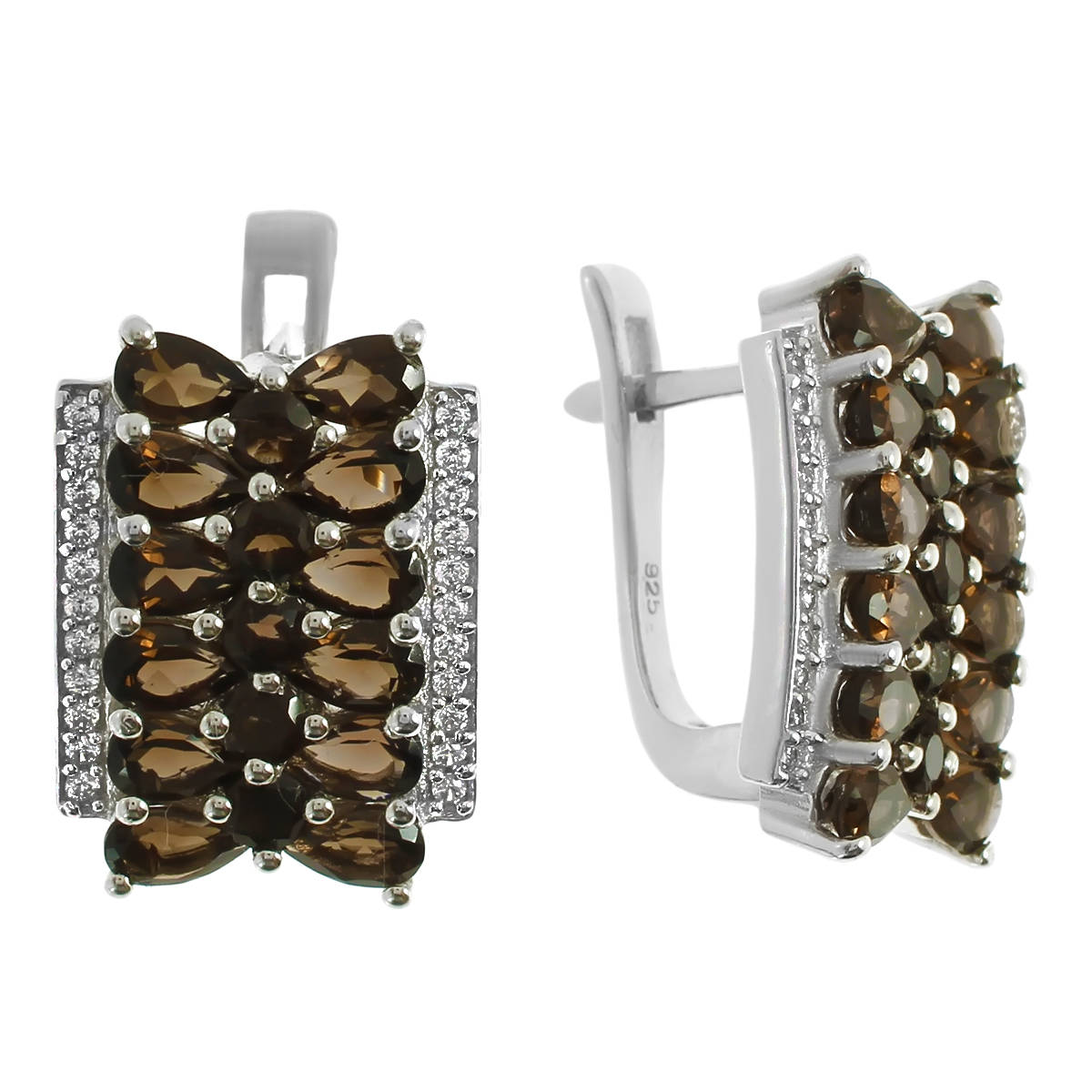 

Серьги из серебра Balex Jewellery 2410931466, раухтопаз/фианит, 2410931466