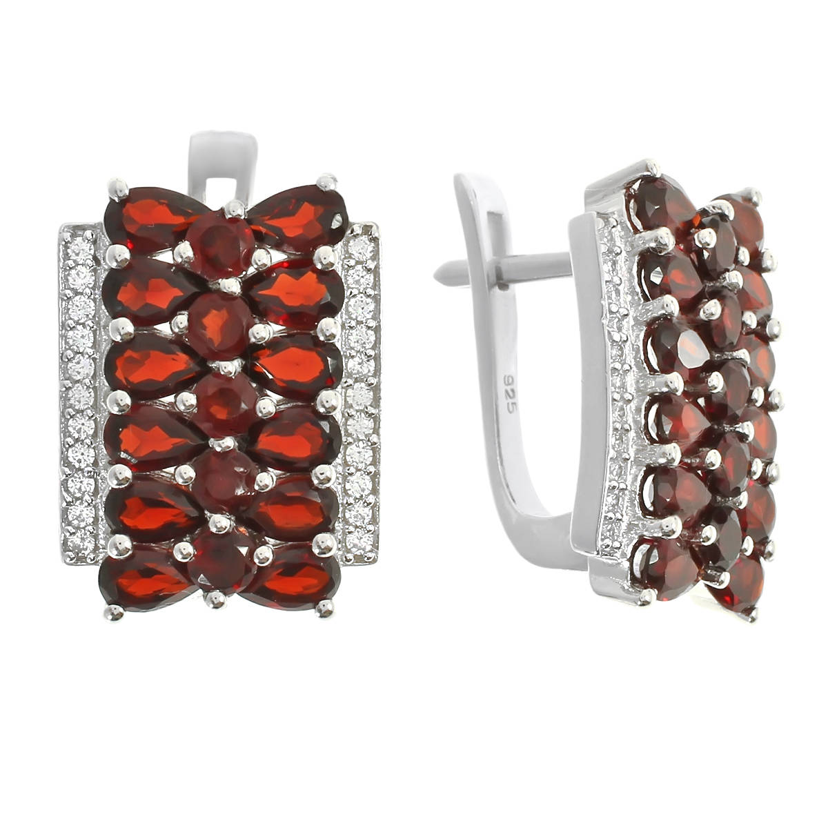 

Серьги женские из серебра Balex Jewellery 2410931469, гранат/фианит
