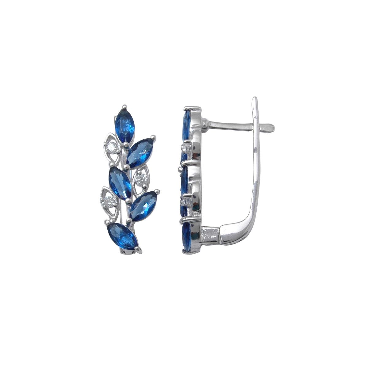 

Серьги женские из серебра Balex Jewellery 2410931526, сапфир/фианит