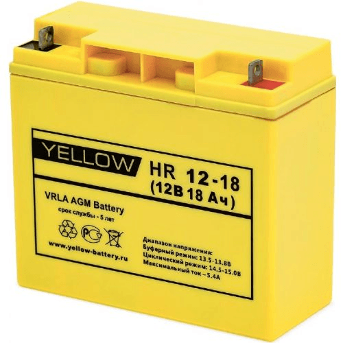 

Аккумулятор для ИБП Yellow Battery А/ч В (HR 12-18)