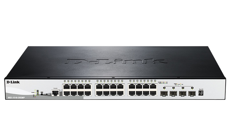 

Коммутатор D-Link SMB DGS-1510-28X DGS-1510-28XMP/A1A черный, DGS-1510-28X