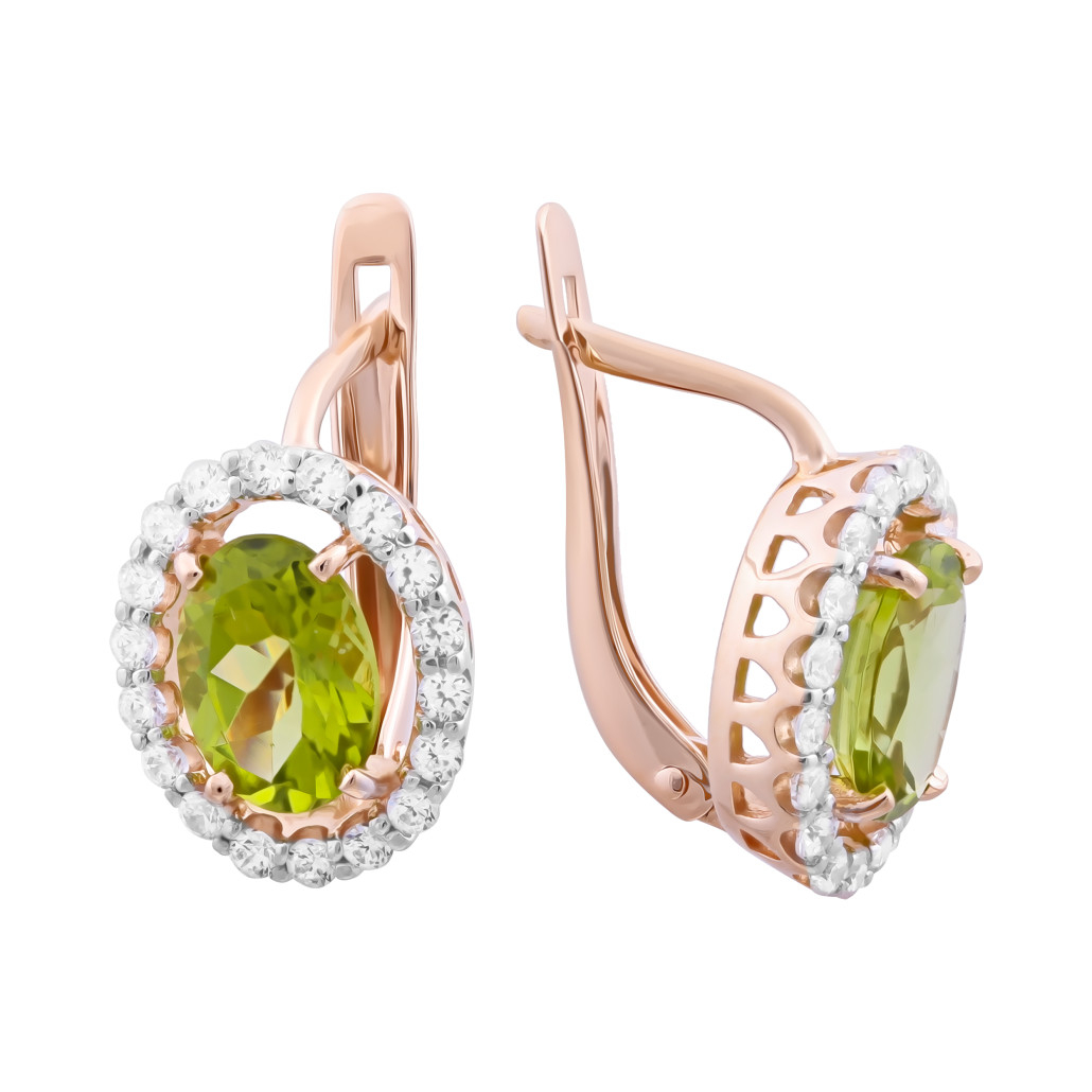 

Серьги из красного золота с хризолитом Золото Дисконт 271020895пд, 271020895пд