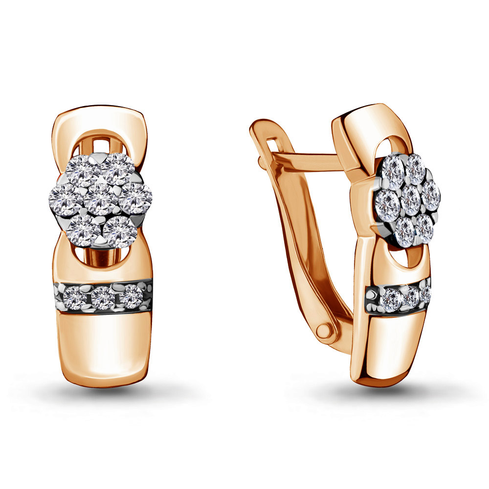 

Серьги из серебра с фианитом Aquamarine 46973А_925_з, 46973А_925_з