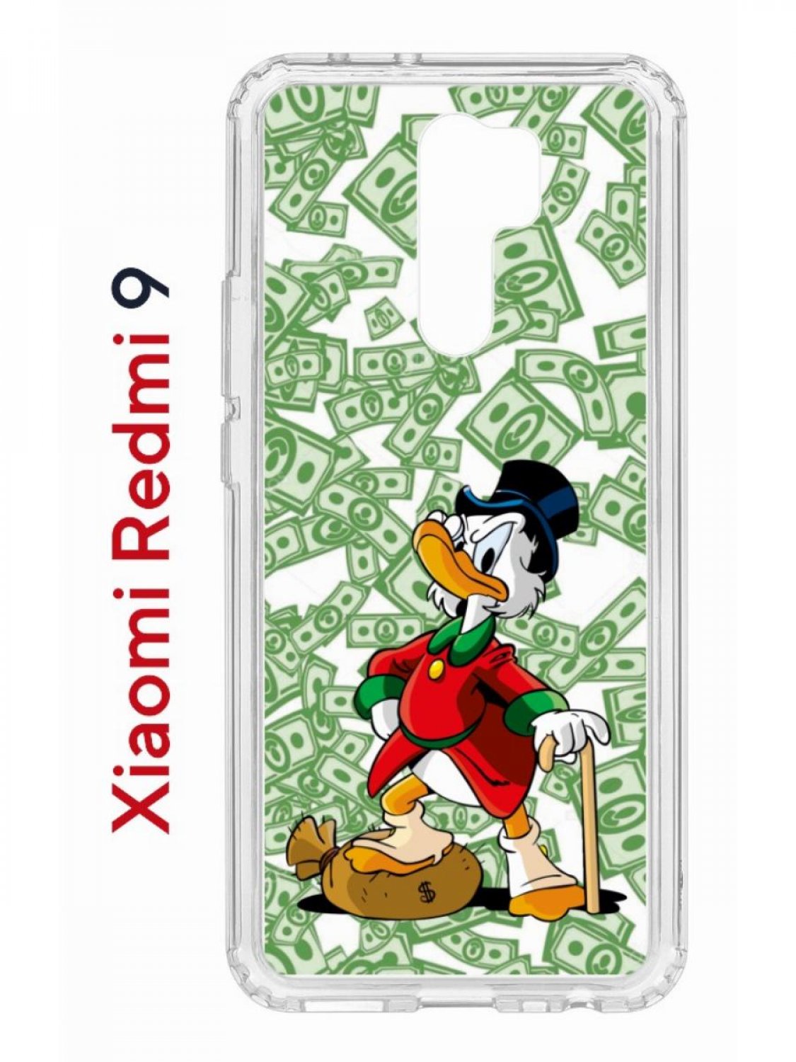 Чехол на Redmi 9 с принтом Kruche Print MacMoney,противоударный бампер,с защитой камеры