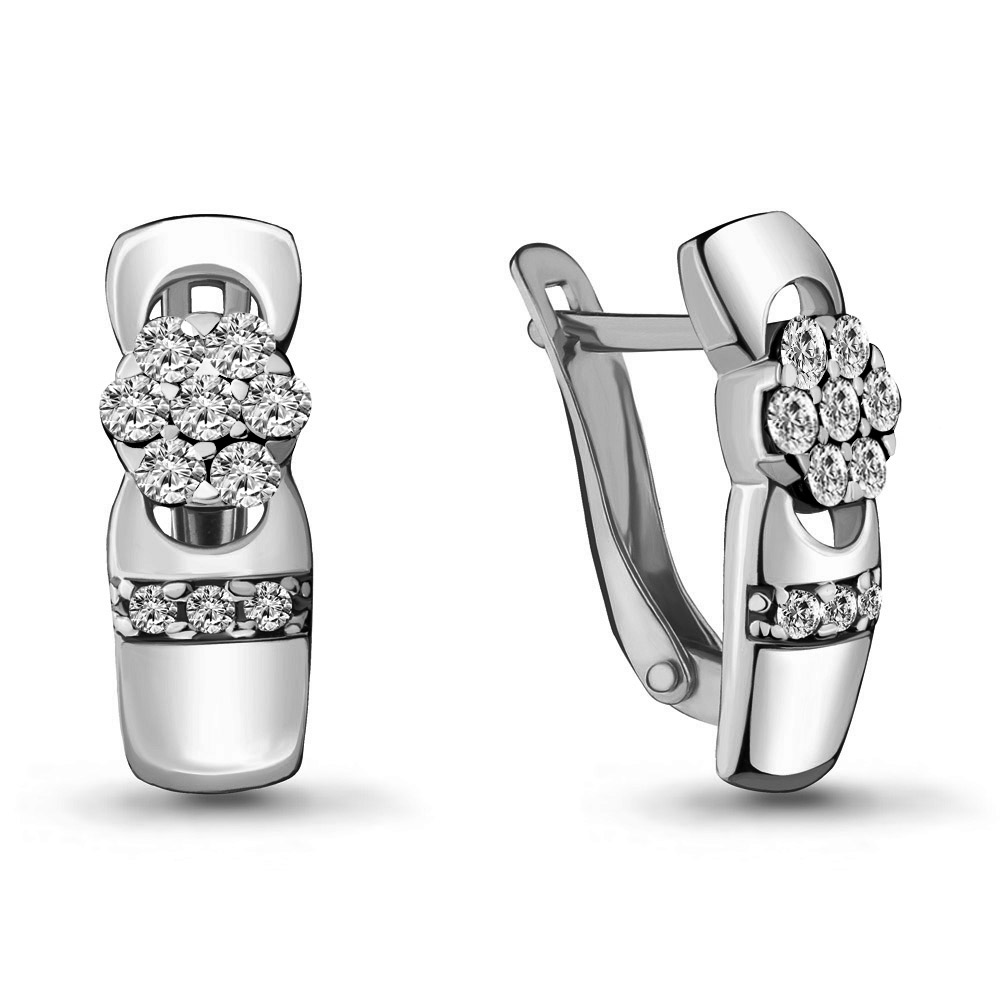 

Серьги из серебра с фианитом Aquamarine 46973А_925_р, 46973А_925_р