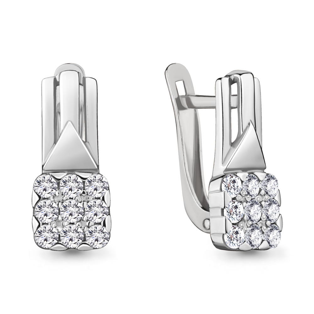 

Серьги из серебра с фианитом Aquamarine 46974А_925_р, 46974А_925_р