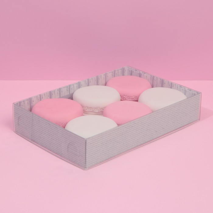 

Коробка для макарун с подложками Just for you, 17 х 12 х 3,5 см 5 шт., Разноцветный