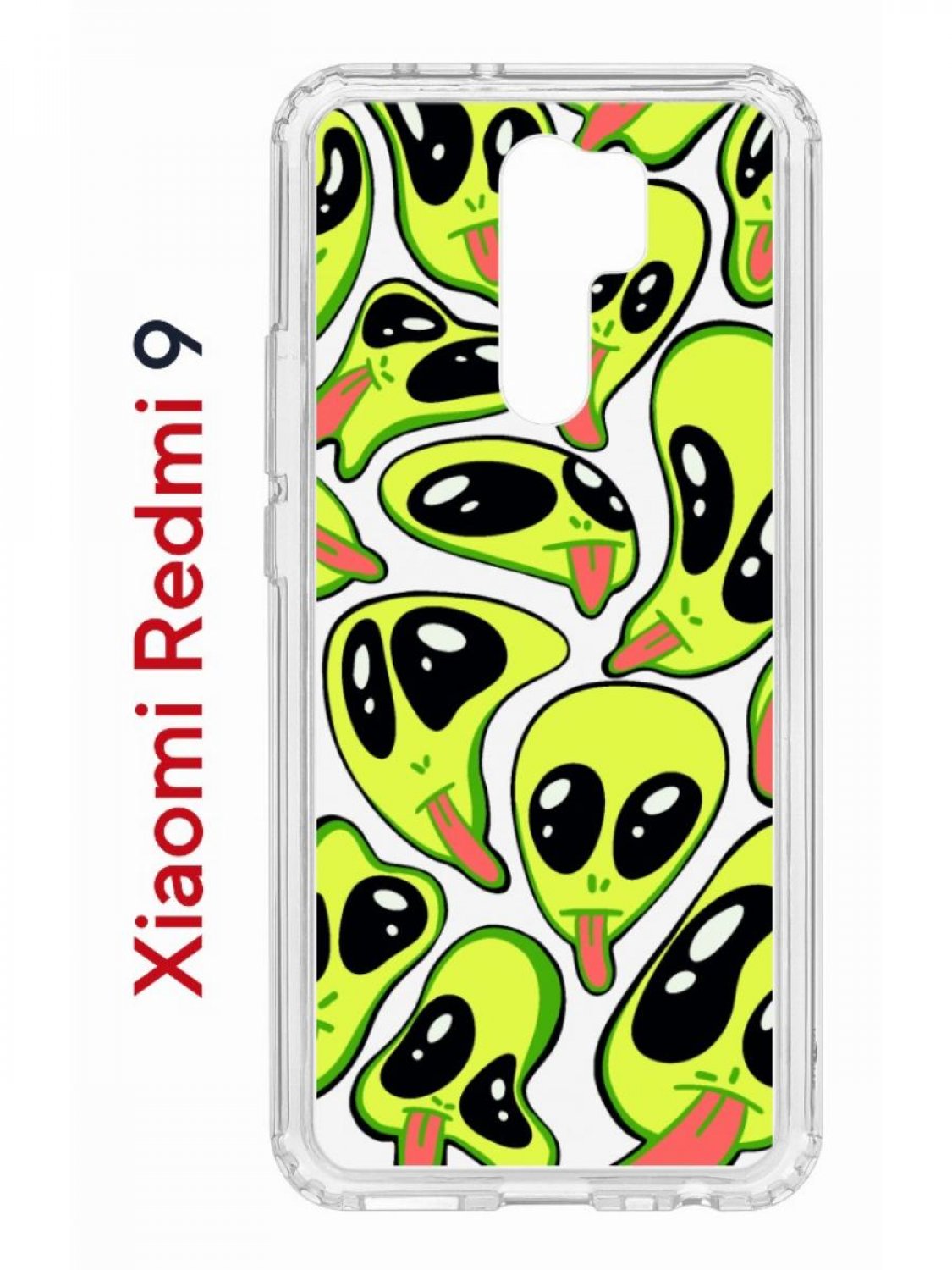 фото Чехол на redmi 9 kruche print инопланетянин,противоударный бампер,с защитой камеры кruче