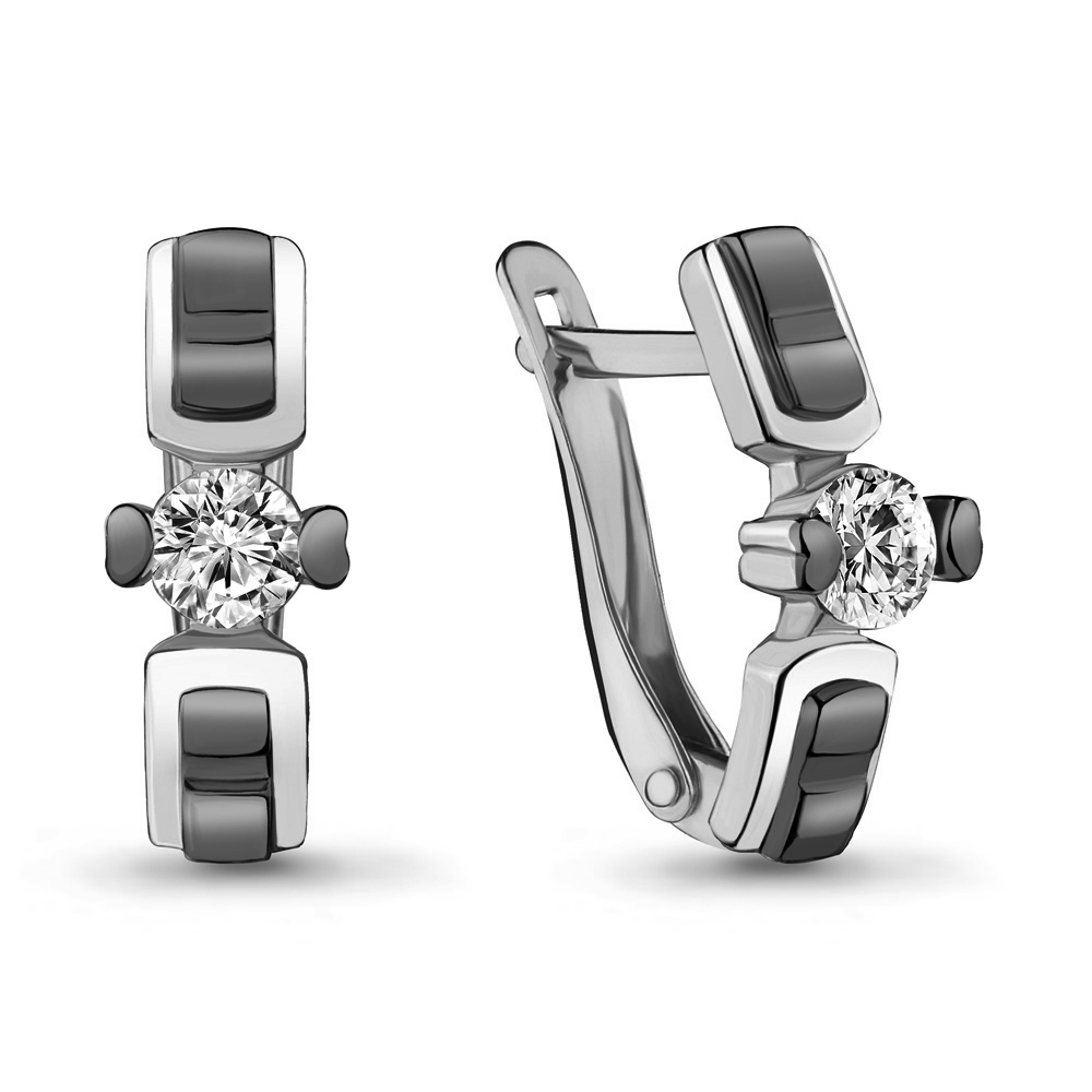 

Серьги из серебра с фианитом Aquamarine 46978А_925_р, 46978А_925_р
