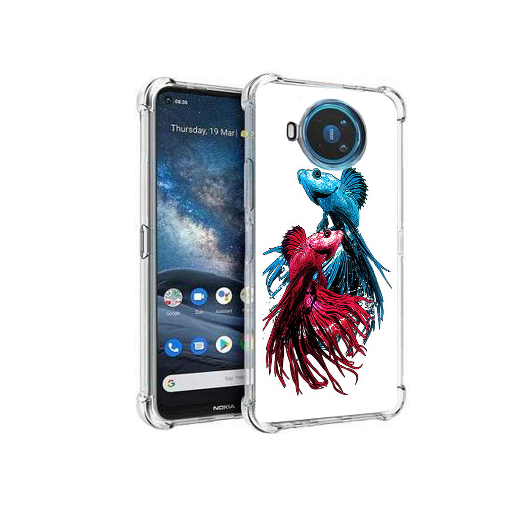 

Чехол MyPads Tocco для Nokia X100 рыбы петушки (PT227057.109.592), Прозрачный, Tocco