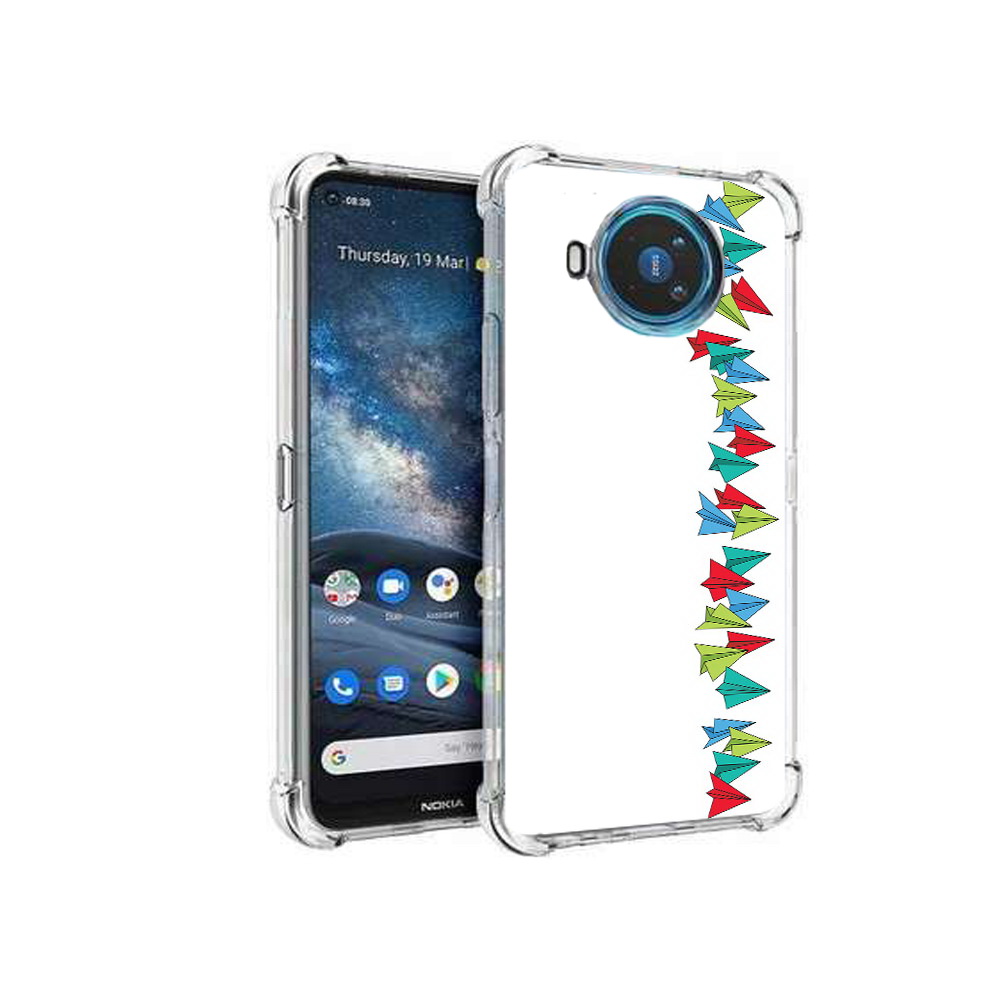 

Чехол MyPads Tocco для Nokia X100 самолетики из листочков (PT227057.109.593), Прозрачный, Tocco