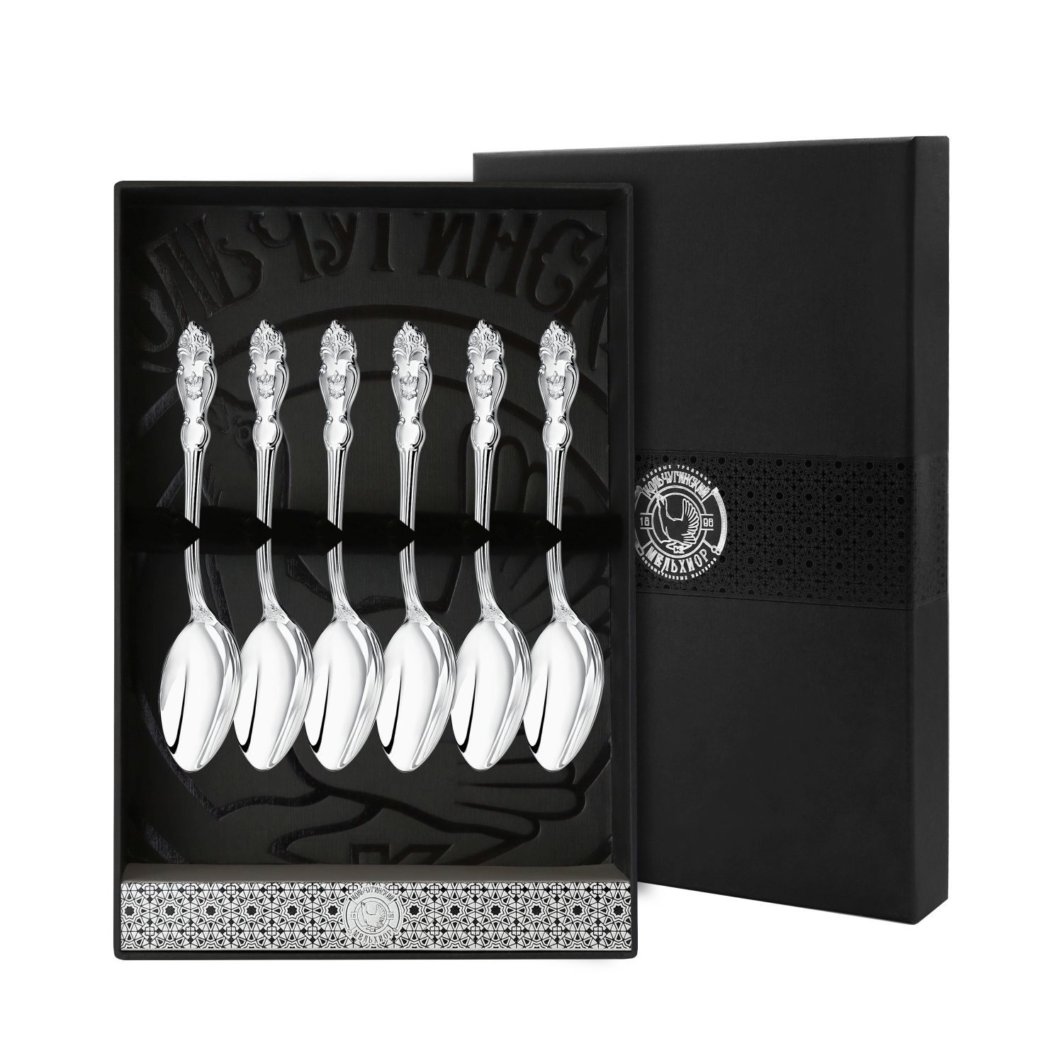 

Набор кофейной ложки Кольчугинский мельхиор Герб посеребренный 6шт, Серебристый, КМ0260601