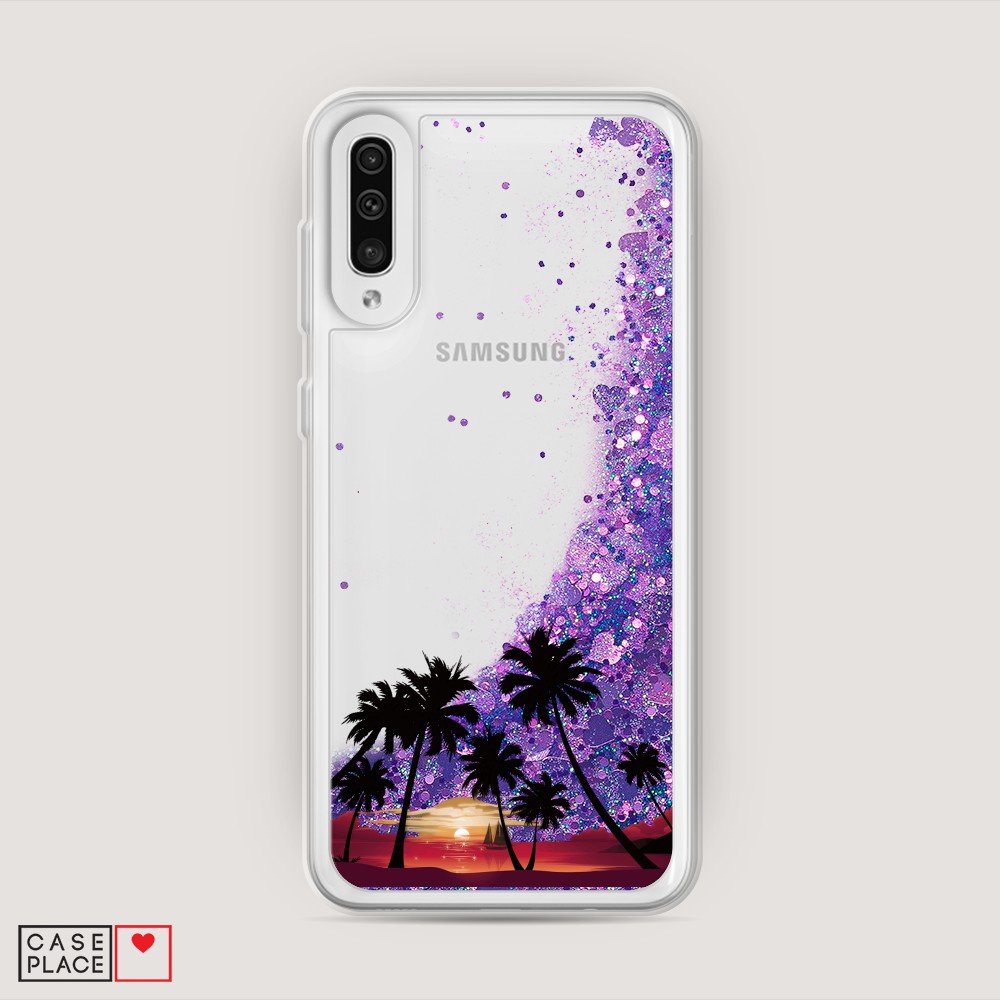 

Чехол Awog на Samsung Galaxy A50 "Закат и пальмы", Разноцветный, 27792-1