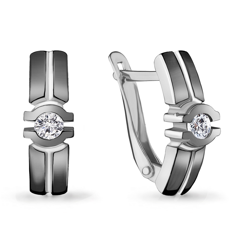 

Серьги из серебра с фианитом Aquamarine 46979А_925_р, 46979А_925_р