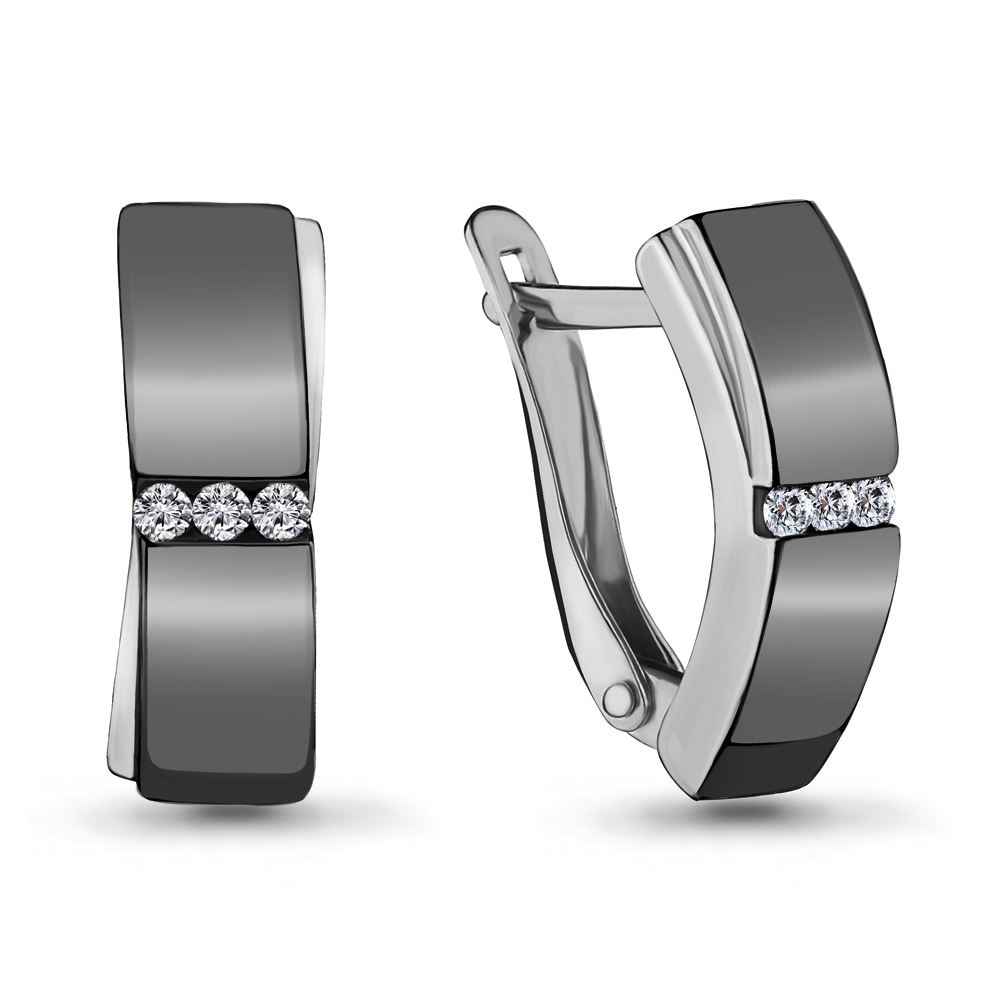 

Серьги из серебра с фианитом Aquamarine 46980А_925_р, 46980А_925_р