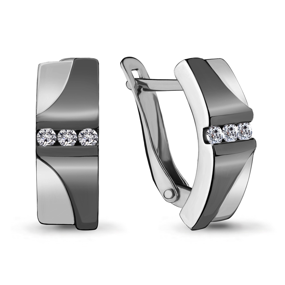

Серьги из серебра с фианитом Aquamarine 46981А_925_р, 46981А_925_р
