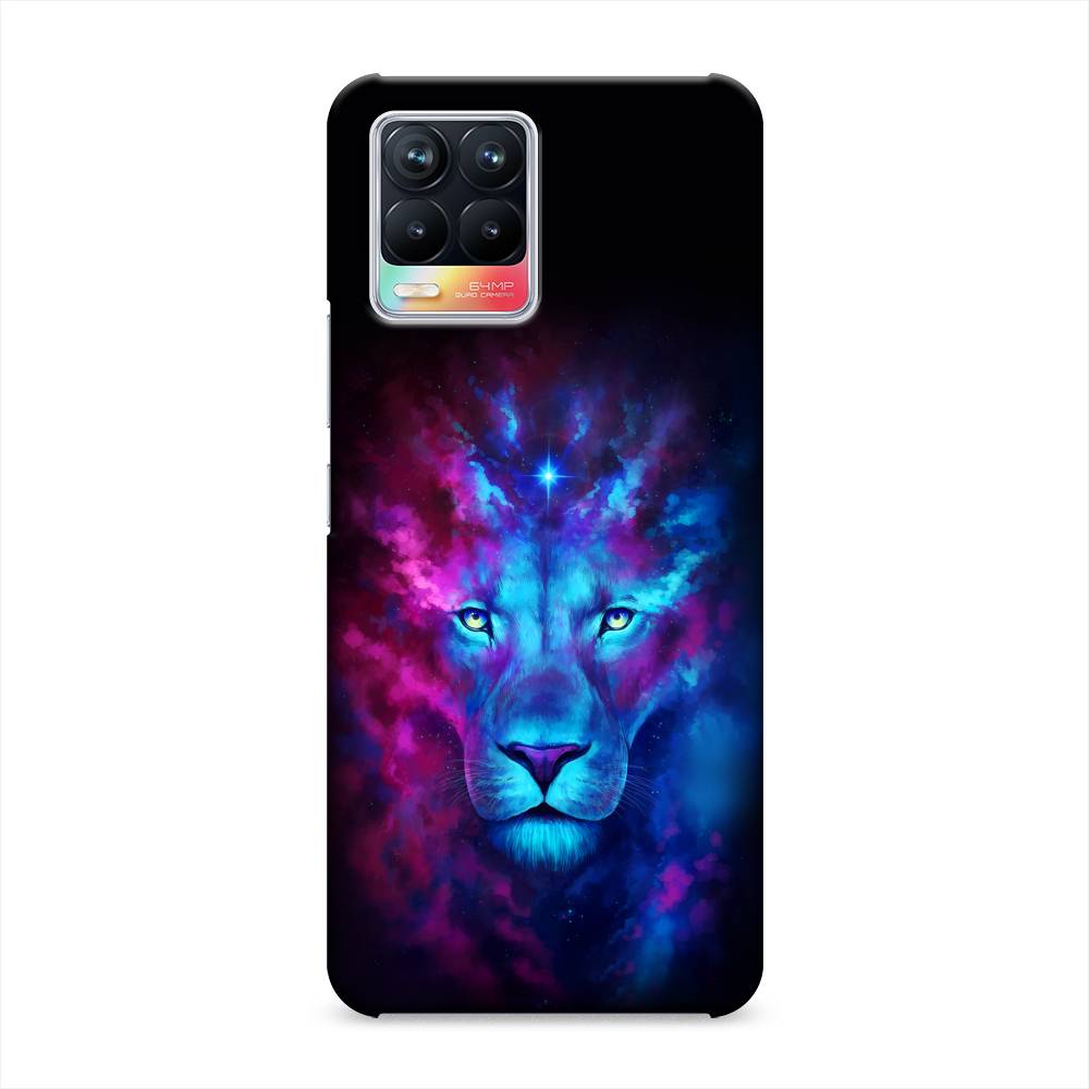 фото Пластиковый чехол "космический лев" на realme 8 awog