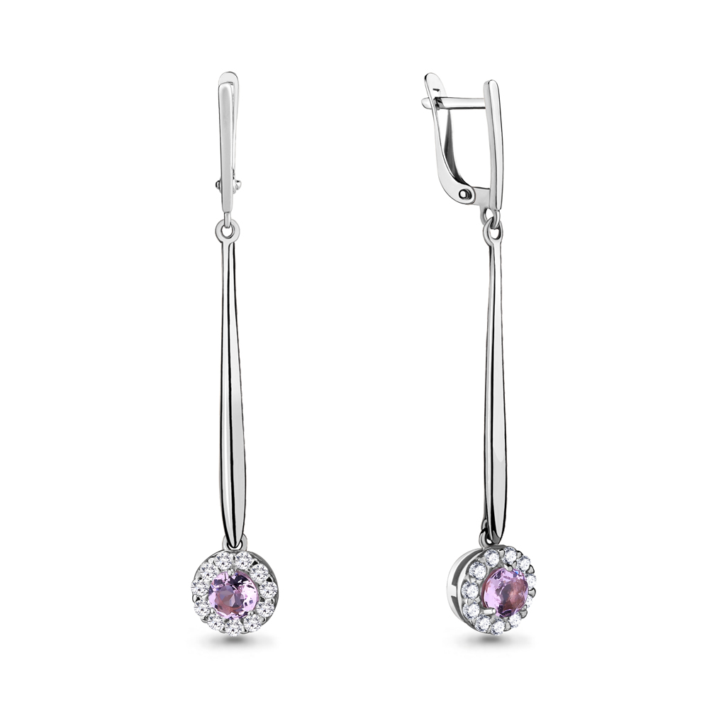 

Серьги из серебра с фианитом Aquamarine 46983101В_925_р, 46983101В_925_р