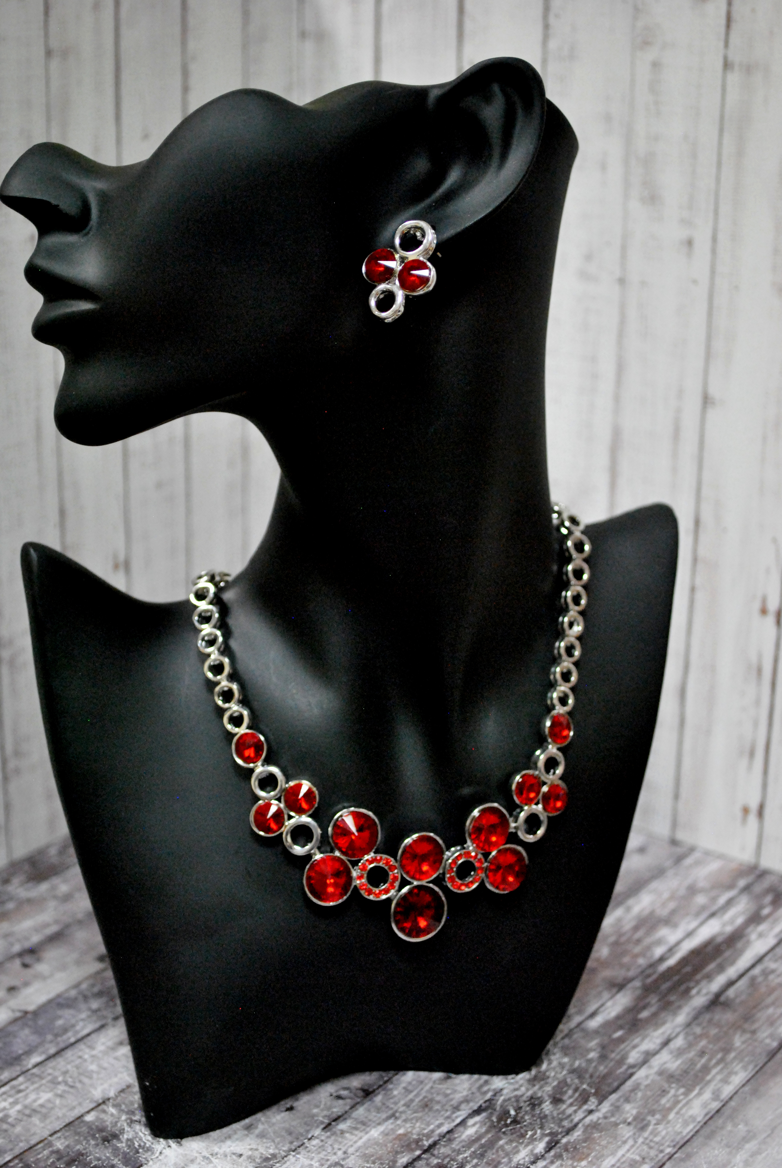 

Колье+серьги из бижутерного сплава 45см/2,5см Fashion Jewelry Two Rings 04, стразы, Two Rings 04