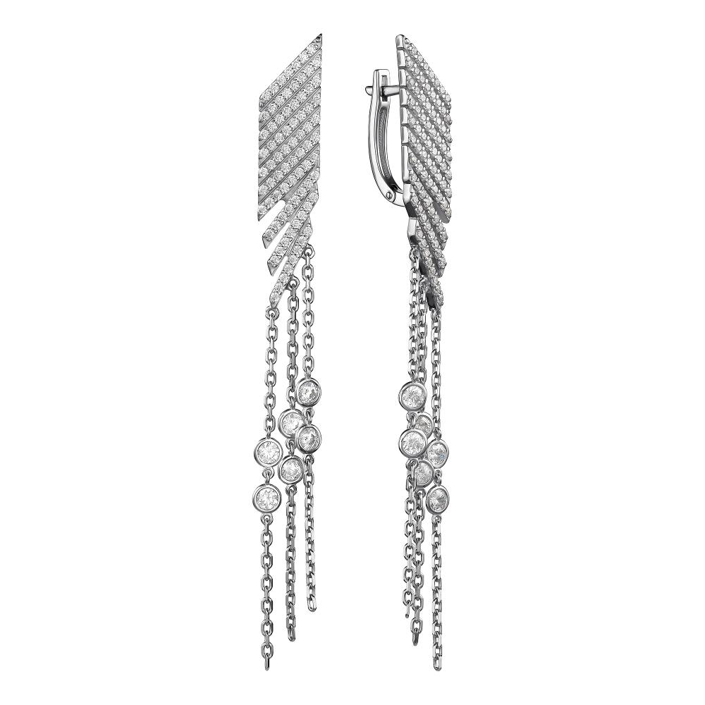 Серьги из серебра со Swarovski АЛЬКОР 02-2833_00КЦ-00